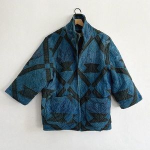 Antique Quilt Jacket Indigo-Dyed